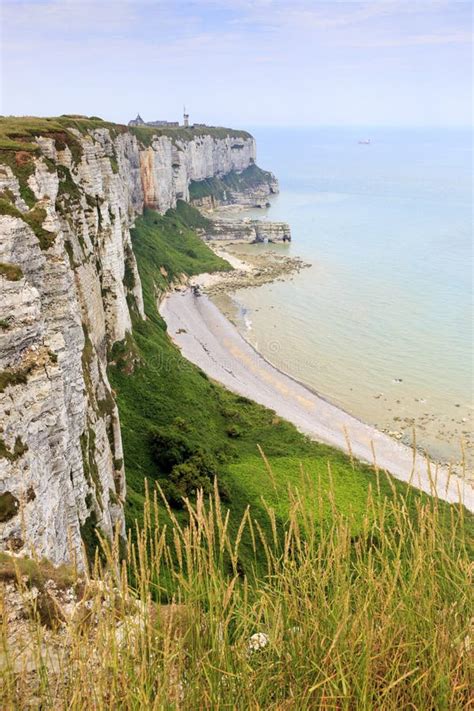 White Chalk Cliff Near Etretat Normandy France Stock Photo Image Of