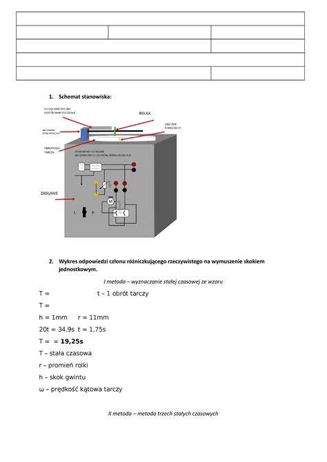 Automatyka W Sprawozdanie Z Mechanicznych Cz On W Automatyki