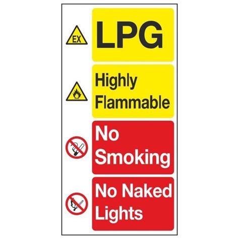 LPG Highly Flammable No Smoking No Naked Lights Linden Signs