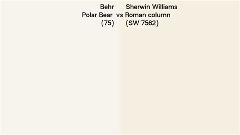 Behr Polar Bear 75 Vs Sherwin Williams Roman Column SW 7562 Side By