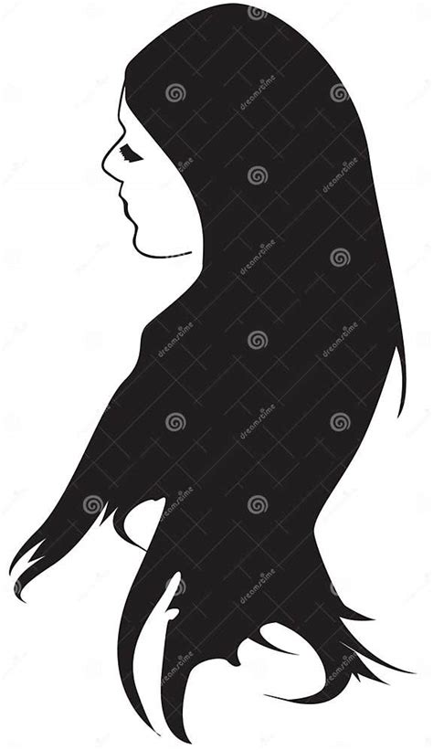 Pretty Girl With Long Black Hair Stock Illustration Illustration Of