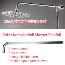 Jual Paket Wall Shower Rainfall Kotak Inch Komplit Pipa Bracket