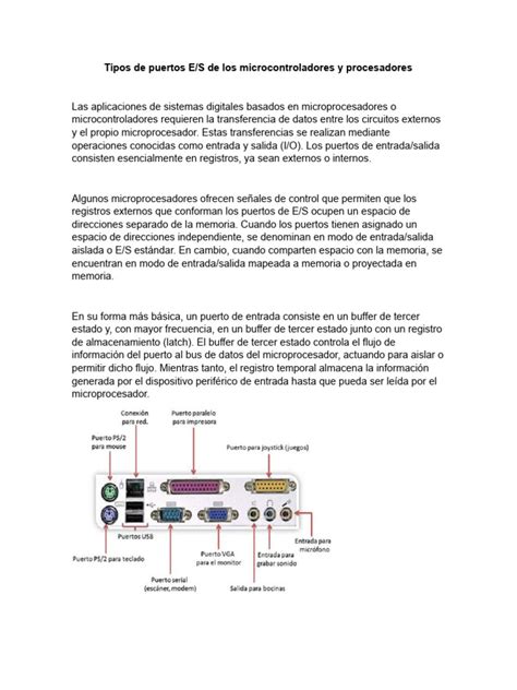 Tipos de Puertos ES | Descargar gratis PDF | De entrada y salida ... 
