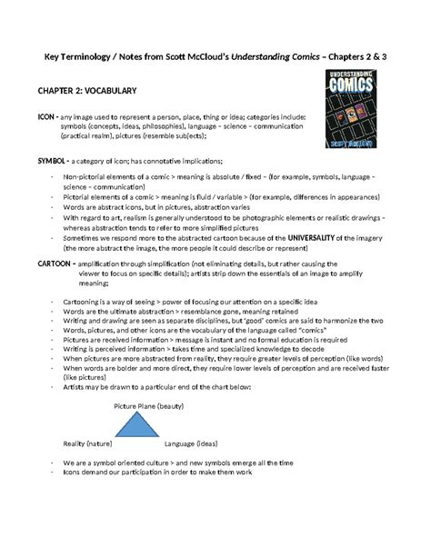 Key Terminology Notes from Understanding Comics (Chapters 2 & 3) - Studocu