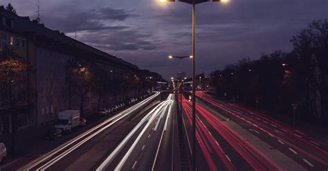 A View of a Highway at Night · Free Stock Photo