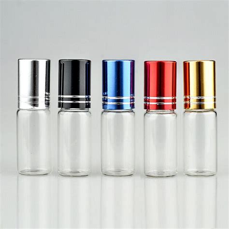 Ml Ml Amber Blue Clear Glass Roll On Perfume Attar Essential Oil