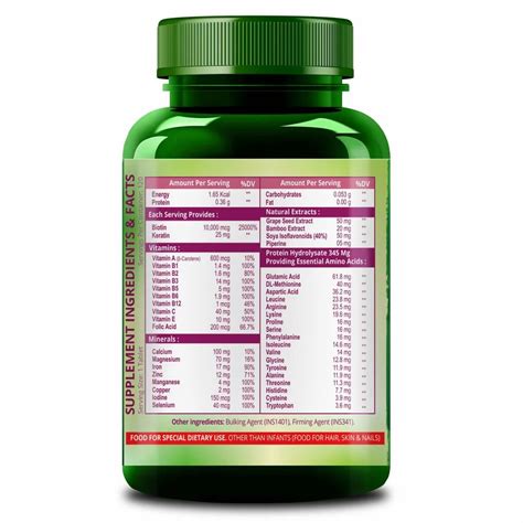 Himalayan Organics Biotin 10 000 Mcg Supplement With Keratin Amino