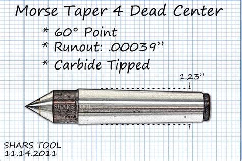 4 MT Carbide Tipped Morse Taper Solid Dead Center