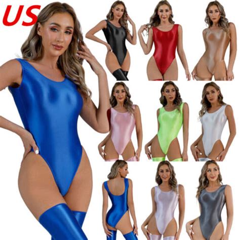 Women S High Cut Thong Leotard Oil Glossy India Ubuy