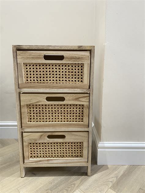 Rattan Cane Drawers Chest Of 3 Drawers Natural Etsy