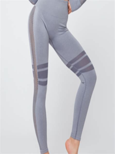 Buy Urbanic Women Grey Melange Solid High Rise Cut Out Gym Tights