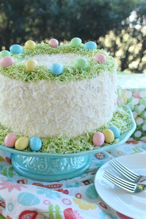 Easter Lemon Coconut Cream Cake Love And Confections