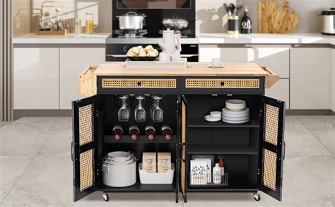 Amazon Yorking Rolling Kitchen Island With Storage Kitchen Island