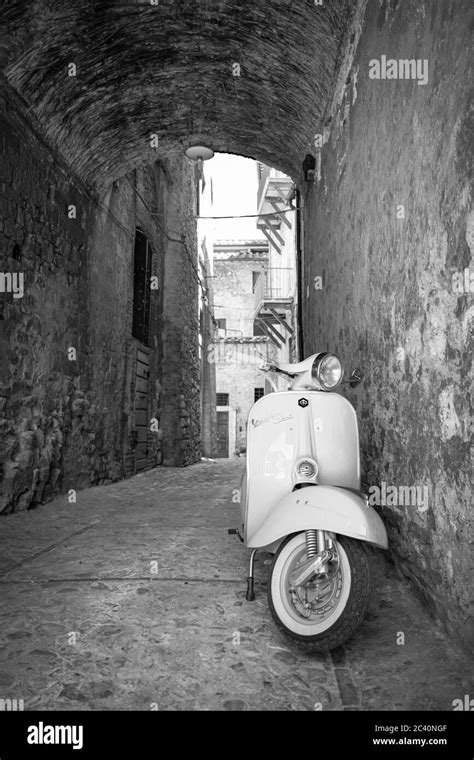 June 30 2019 Rome Lazio Italy A White Piaggio Vespa Sprint