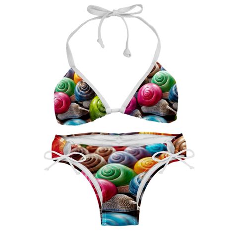 Snail Two Pack Bikini Set With Detachable Sponge And Adjustable Strap