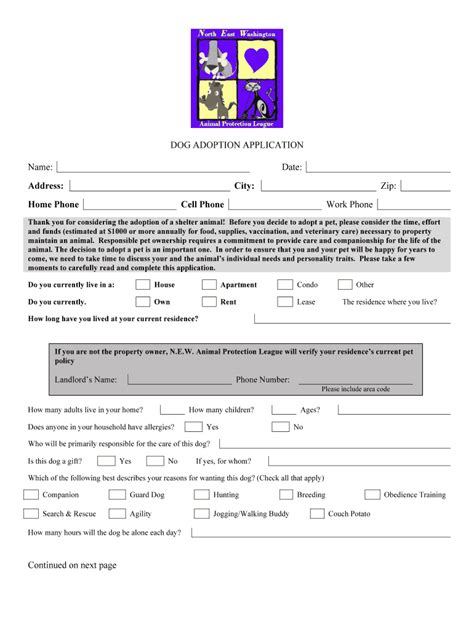 Dog Adoption Application Form Online: Complete with ease | airSlate SignNow