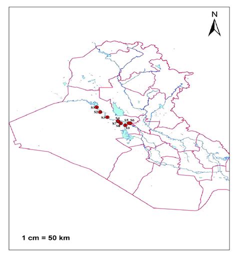 Location map of Anbar governorate, sampling stations. | Download ...