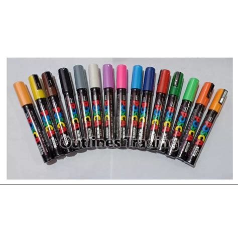 Uni Posca Marker PC 5M Set 2 15 Assorted Colors Shopee Philippines