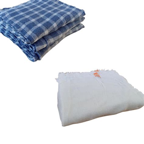 Kit Saco Pano De Ch O Alvejado Xadrez E Branco Ou Azul Shopee Brasil