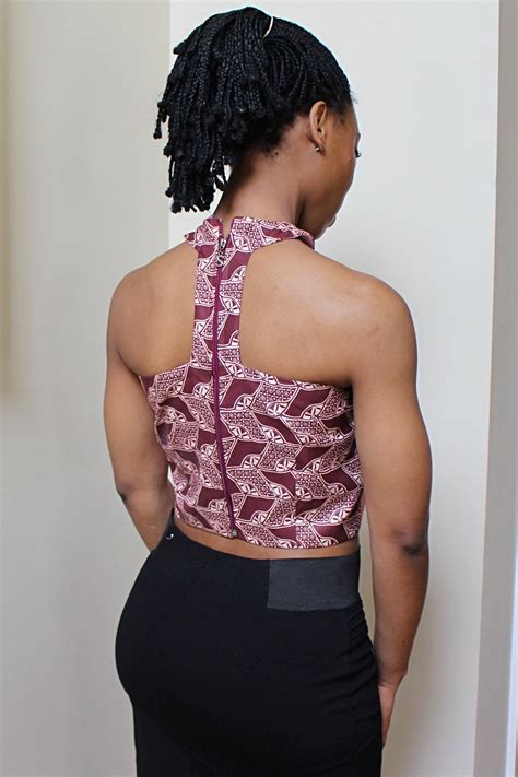 African Print Silk Crop Top Afrilege