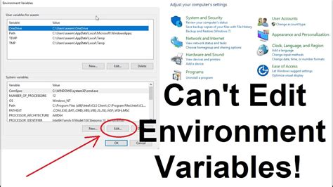 Can T Edit System Variables In Control Panel Best Solution Watch It