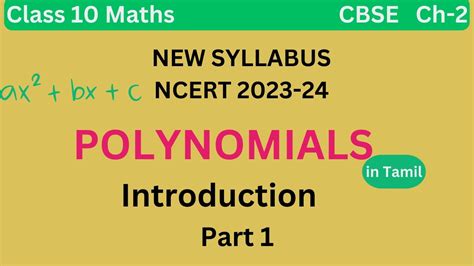 New Cbse Syllabus 2023 24 Polynomials Introduction Part 1 Class 10