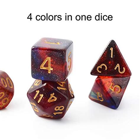 Flashowl D Dice Starry Sky Change Color Under Lights Dices Milky Way