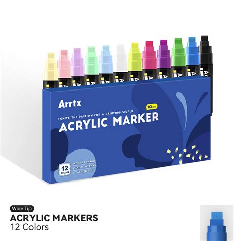 Arrtx 12 Colors Jumbo Acrylic Markers (10mm Broad Tips) – ArrtxArt
