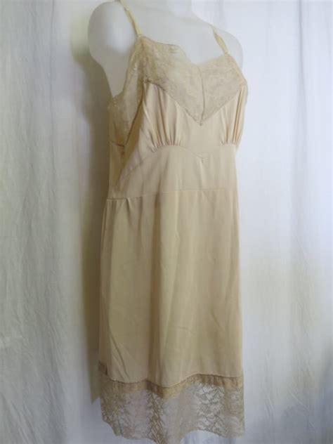 1950 Slip Beige Nude Pin Up Slip Mad Men Slip LADY LY Gem