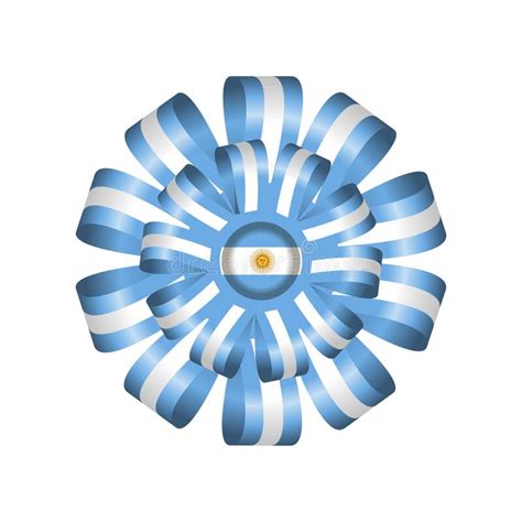 Emblema Com Fitas Com Ilustração Do Vetor Do Sinalizador Argentina