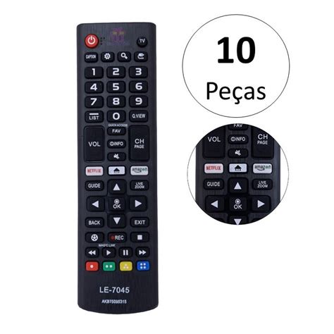 Kit 10 Controle Remoto Para Tv LG Smart Netflix Amazon Le 7045 Shopee