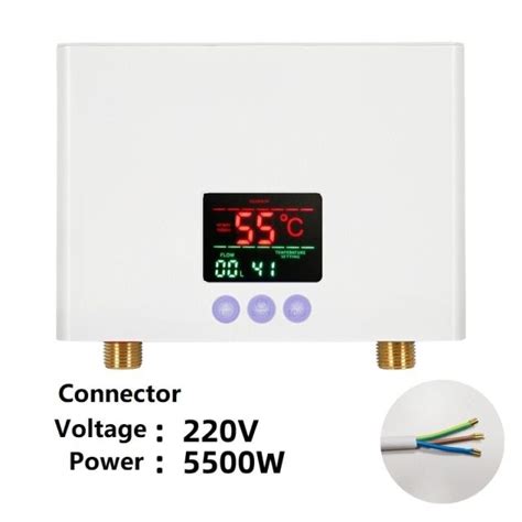 W V Electric Hot Tankless Water Heater Bathroom Kitchen Instant Water Heater Temperature