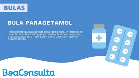 Bula Paracetamol Para Que Serve E Como Tomar BoaConsulta