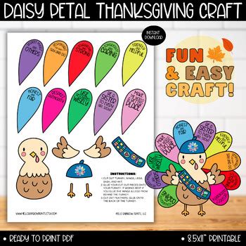 Girl Scout Thanksgiving Turkey Daisy Petal Kit Craft Activity Girl