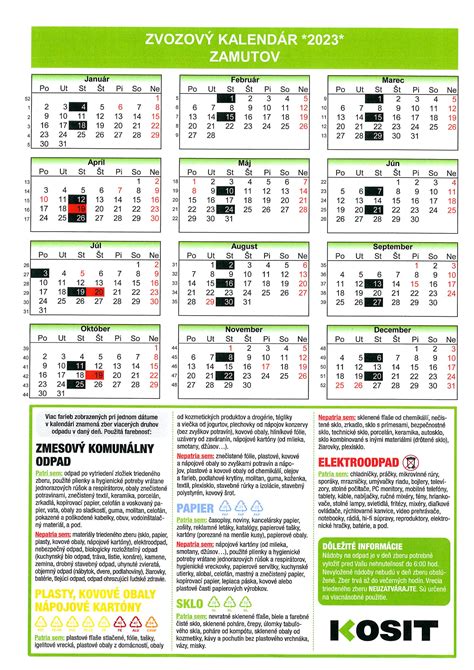 Harmonogram zberu TKO na rok 2023 Obec Zámutov