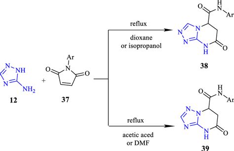 Reaction Of N Arylmaleimides With 3 Amino 1 2 4 Triazole In Different