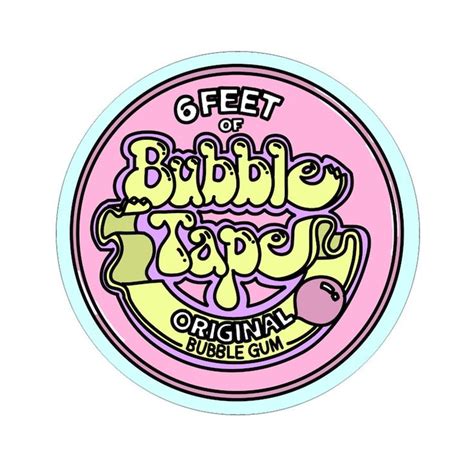 Bubble Tape Sticker Decal Hubba Bubba 90s Nostalgia Round Etsy 90s