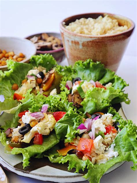 Mediterranean Rice Salad Wraps with Herby Yogurt Chickpea Dressing ...