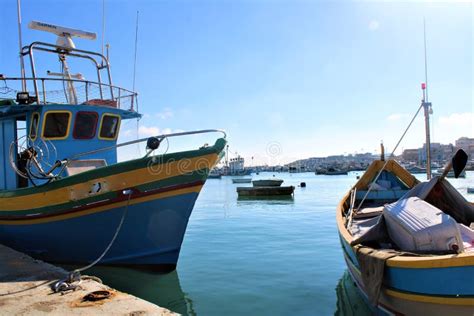 Malta January Fishing Boat In The Harbour In Marsaxlokk