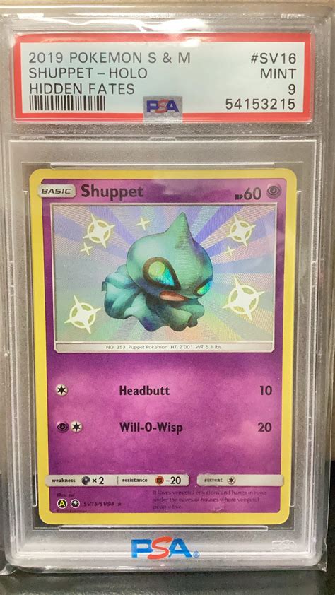 2019 Pokemon Sun Moon Hidden Fates Sv16 Shuppet Holo PSA 9 GameStop