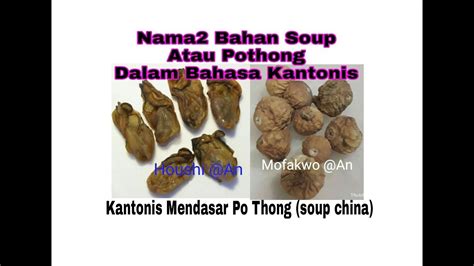 Belajar Bahasa Kantonis Hongkong Bahan Soup Atau Pothong Dalam Bahasa