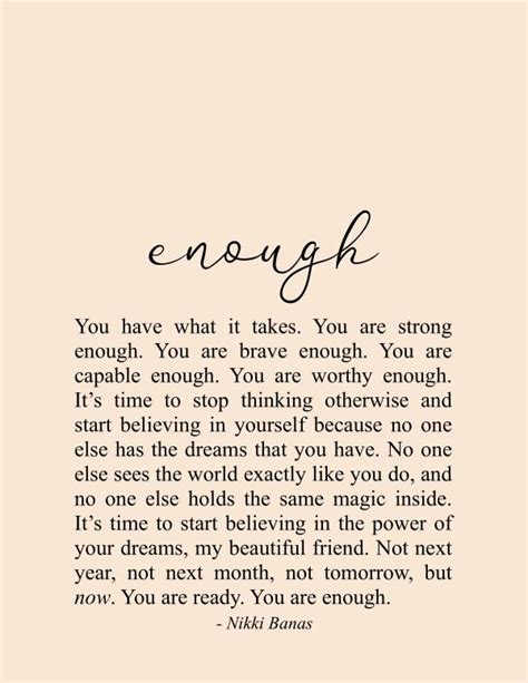 You Are Enough Wall Print Enough Is Enough Quotes Self Quotes