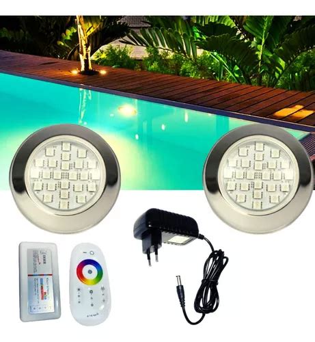 Kit Refletor Led Piscina Power W Inox Rgb Rosca Brustec Frete Gr Tis