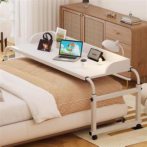Bedtable Overbed Table Computer Laptop Desk Overbed Table Rolling Storage Trolley Laptop Desk