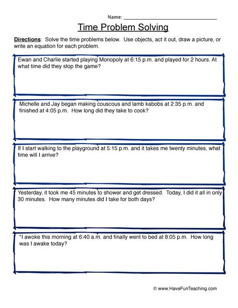 Problem Solving Worksheets For Adults