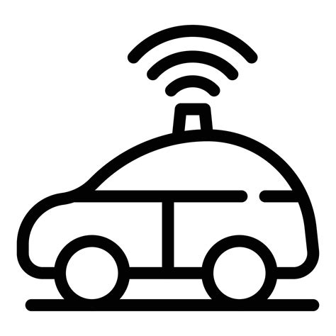 Driverless car on road icon, outline style 15666475 Vector Art at Vecteezy