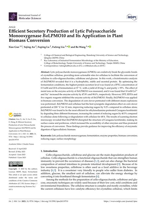 Pdf Efficient Secretory Production Of Lytic Polysaccharide