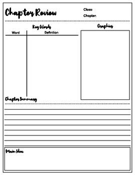 Chapter Review Template Simple Study Aid By Nightingaletemplates