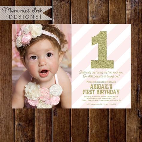 Rose Gold First Birthday Invitation Faux Glitter Invitation Zazzle