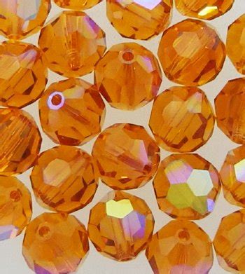 SWAROVSKI 5000 Round Bead 6mm Topaz AB 24 Pieces